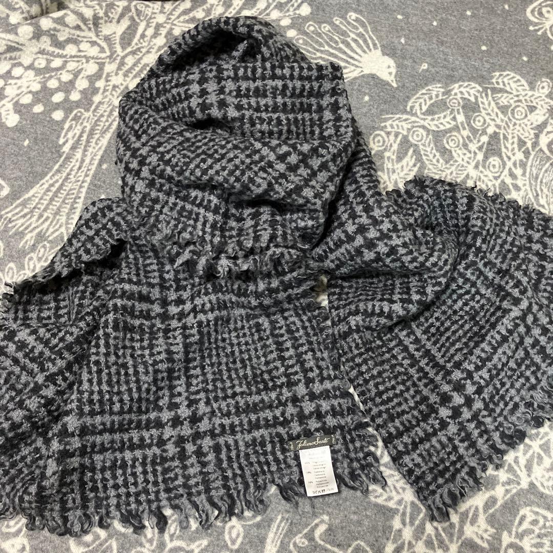 ファリエロサルティ カシミヤ大判ストール 美品アッシュペーフランス