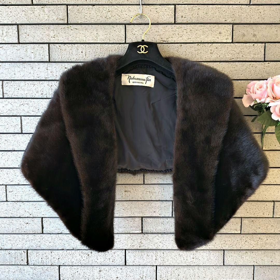 ♦Nakamura Far✨極美品　高級ミンクショール　ストール　日本製　焦げ茶