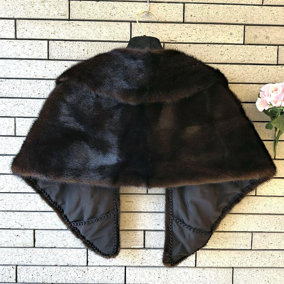 ♦Nakamura Far✨極美品　高級ミンクショール　ストール　日本製　焦げ茶