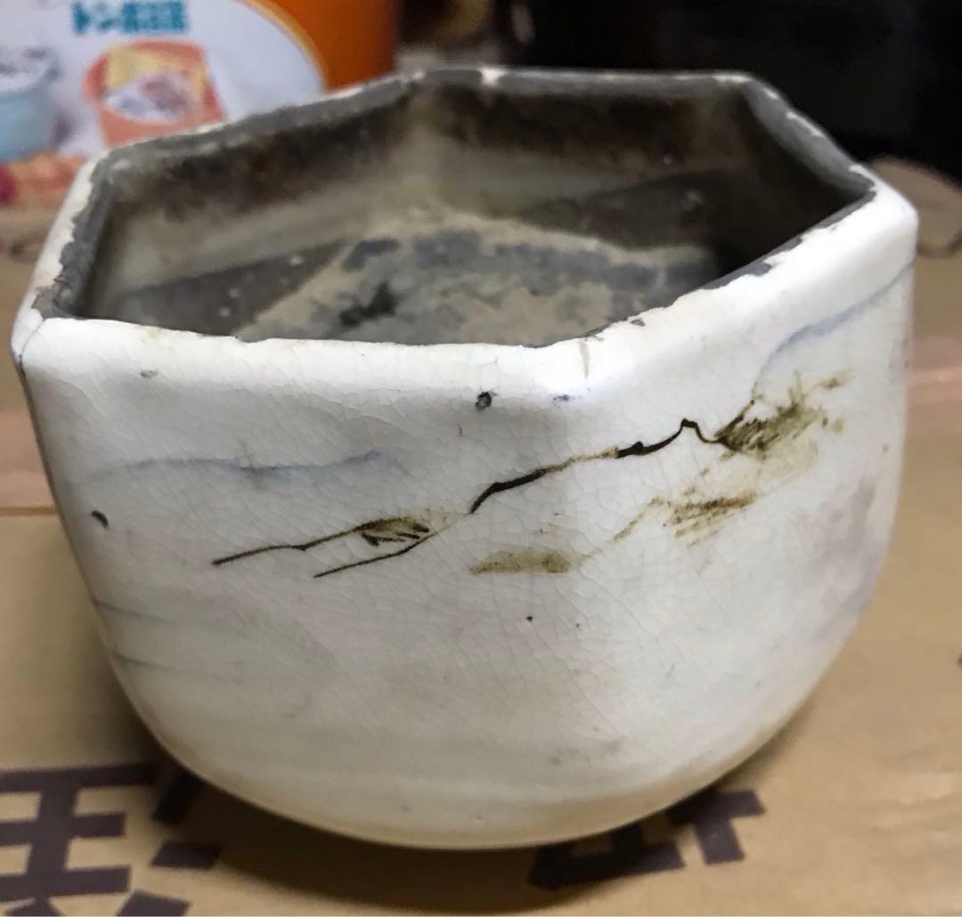江戸時代後期　京焼　六角形火入れ　煙草盆セット