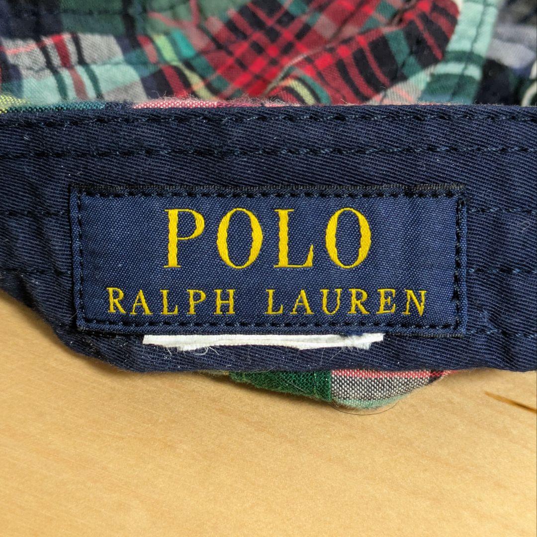 POLO RALPHLAUREN マドラスチェックパッチワークキャップ