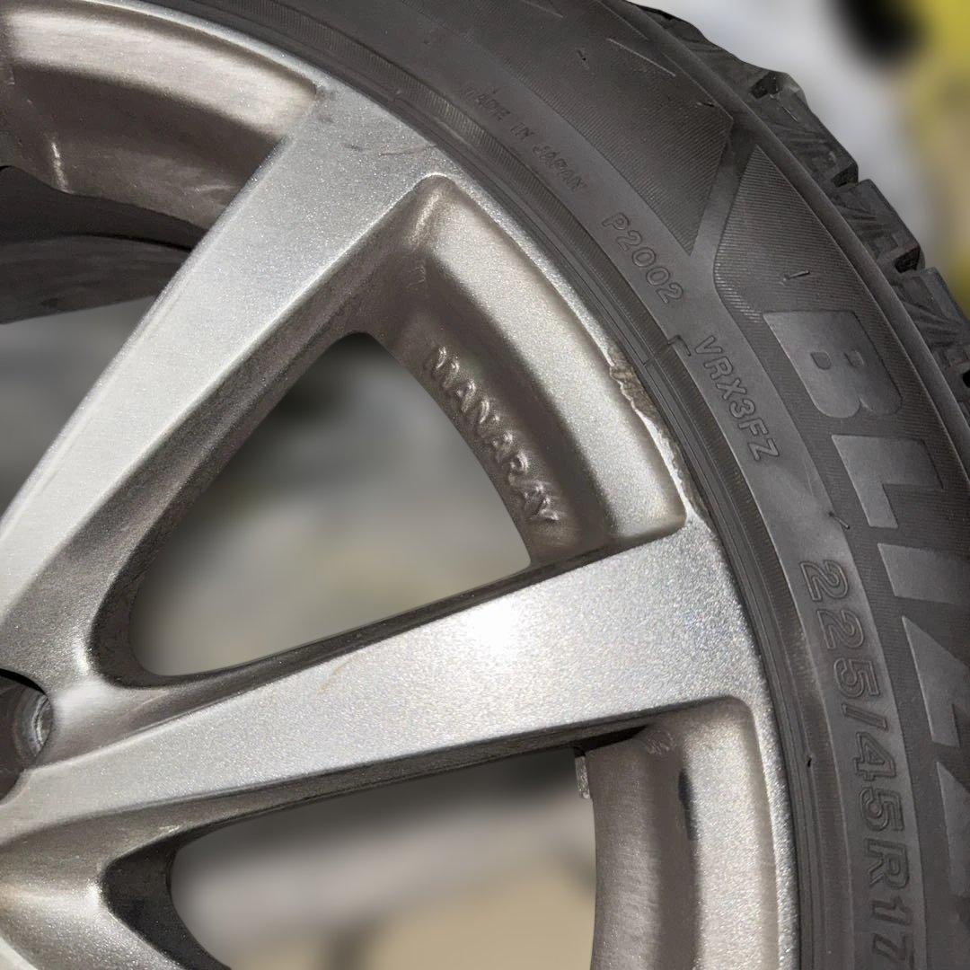 23年39週ブリザックVRX3 225/45R17ホイールセットPCD114.3