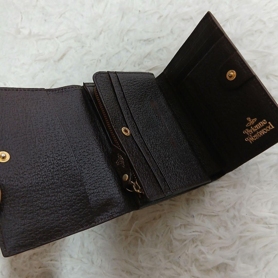 【Vivienne Westwood】オーブ　レザー ファスナー　3つ折り財布
