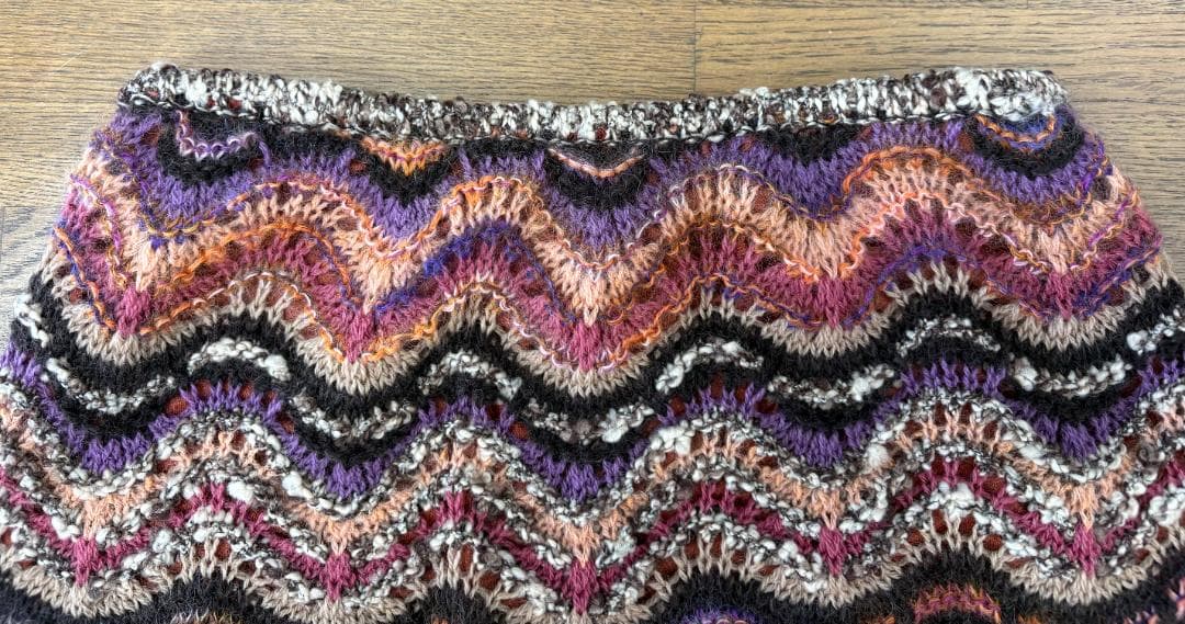 MISSONI ニットロングスカート マルチカラー 波柄 総柄40