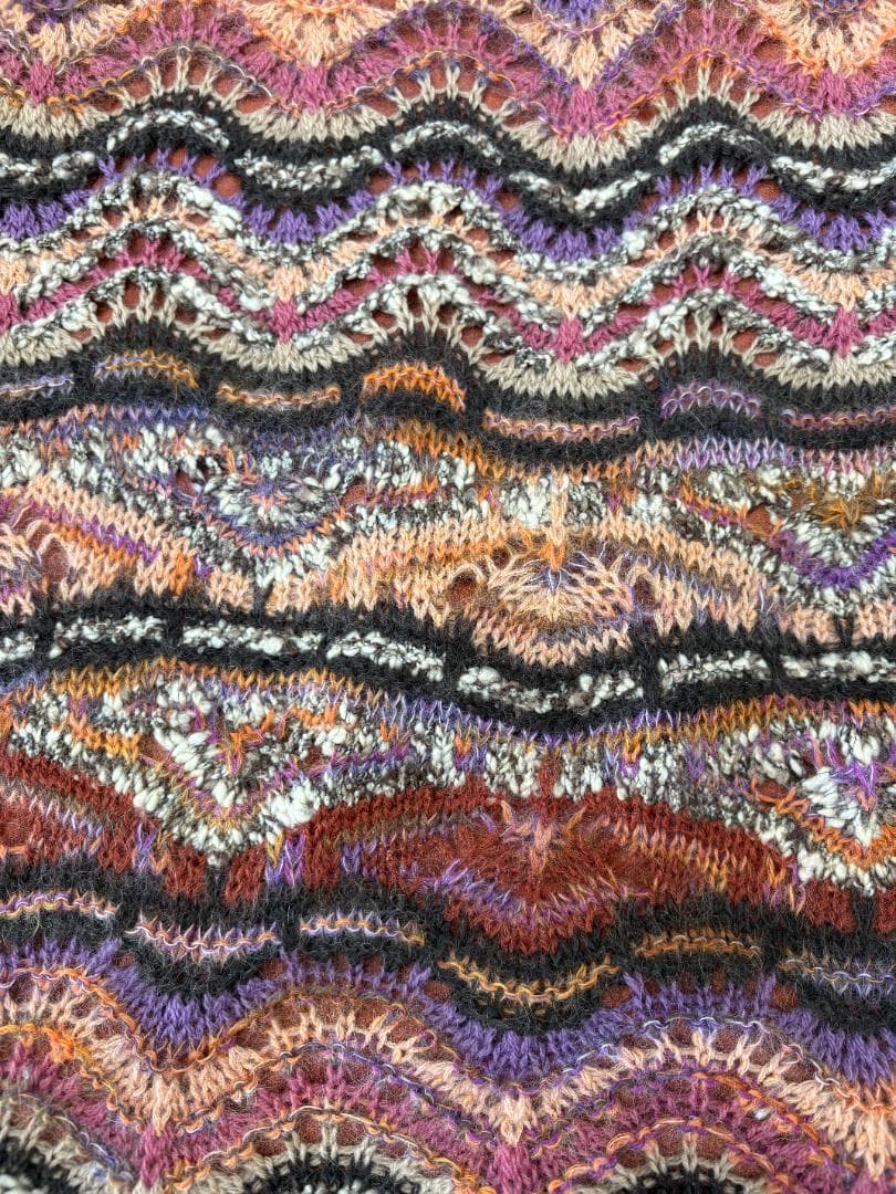 MISSONI ニットロングスカート マルチカラー 波柄 総柄40