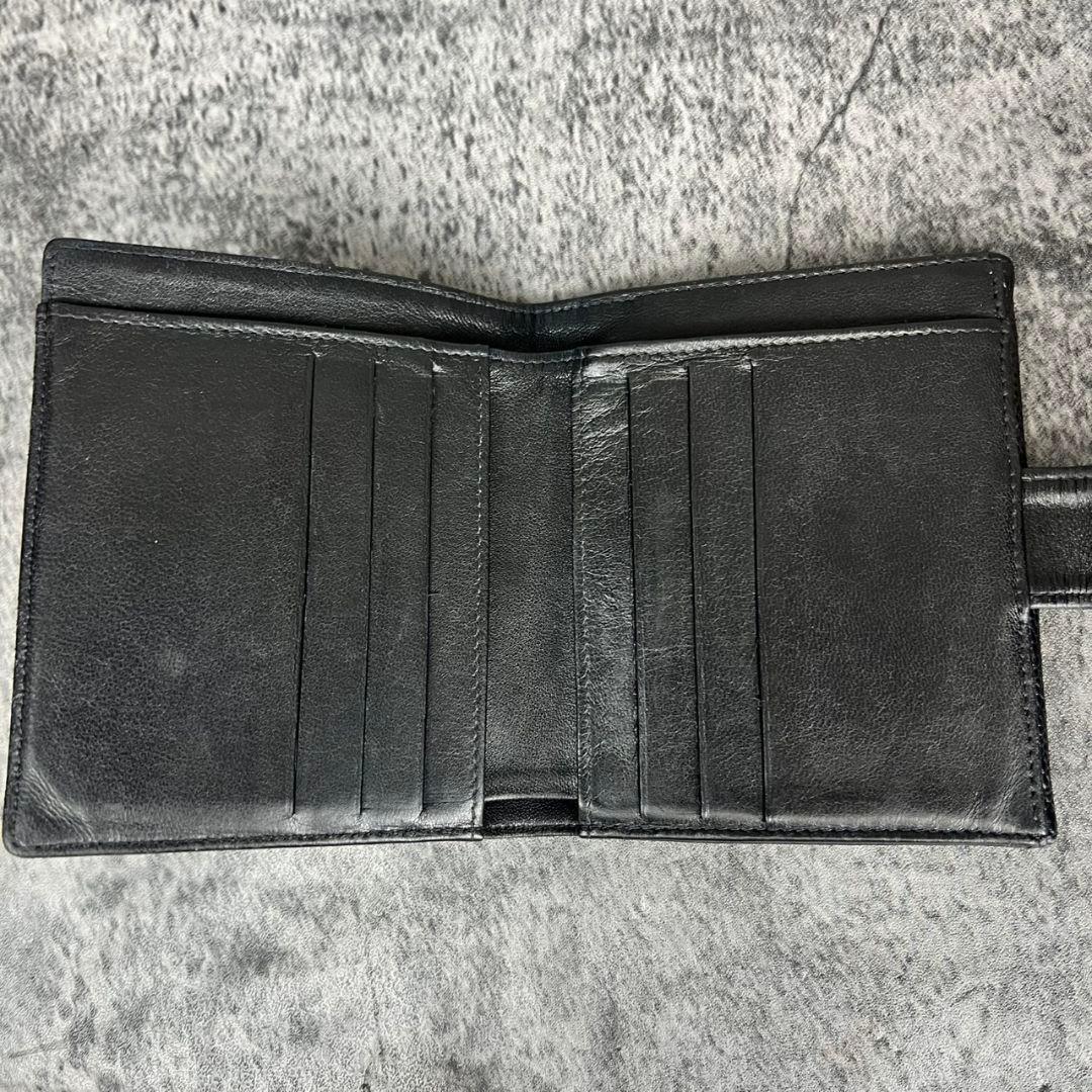 ​CHANEL キャビアスキン ココマーク 二つ折り財布 ブラック