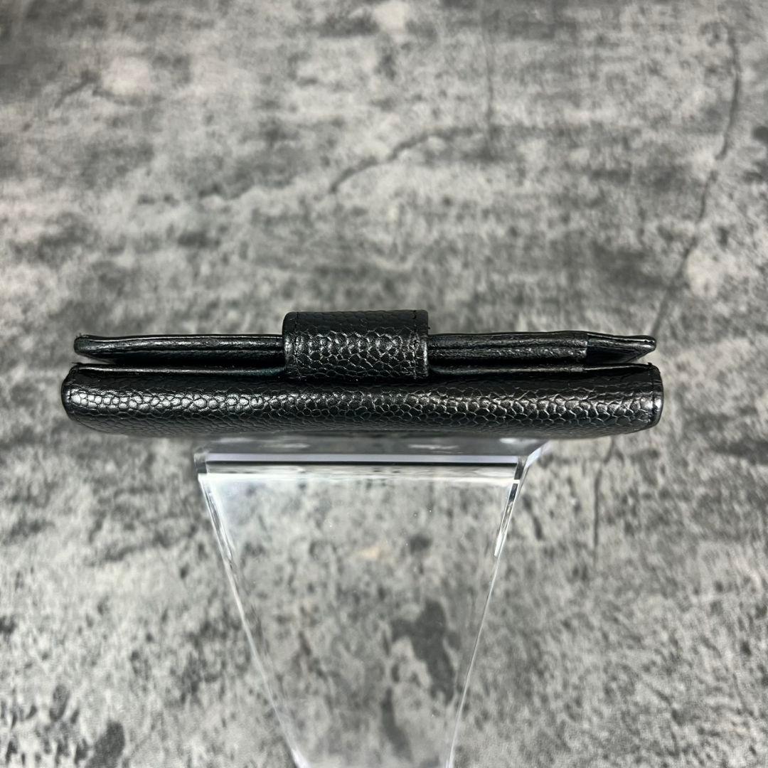 ​CHANEL キャビアスキン ココマーク 二つ折り財布 ブラック