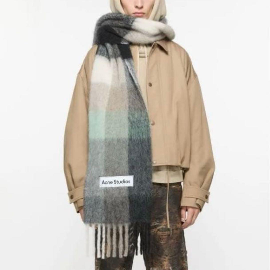 ほぼ使用感なし♡Acne Studios モヘアチェックスカーフ　マフラー