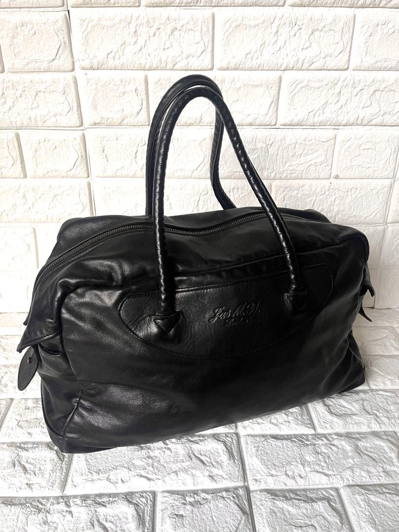 ににに美品 Jas M.B. レザー ボストンバッグ riri製ジップ