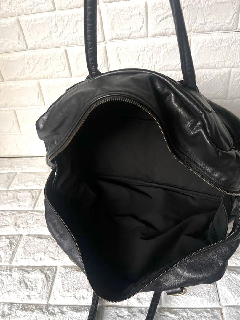 ににに美品 Jas M.B. レザー ボストンバッグ riri製ジップ