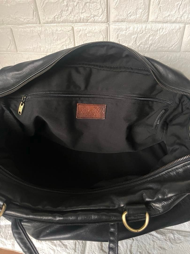 ににに美品 Jas M.B. レザー ボストンバッグ riri製ジップ