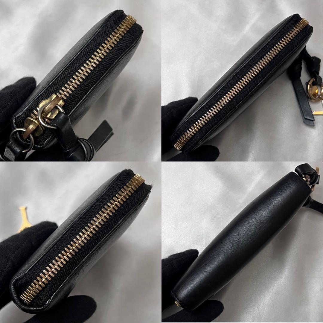 ◇美品◇クロエ　アルファベット　折り財布　レザー　ブラック×ピンクベージュ