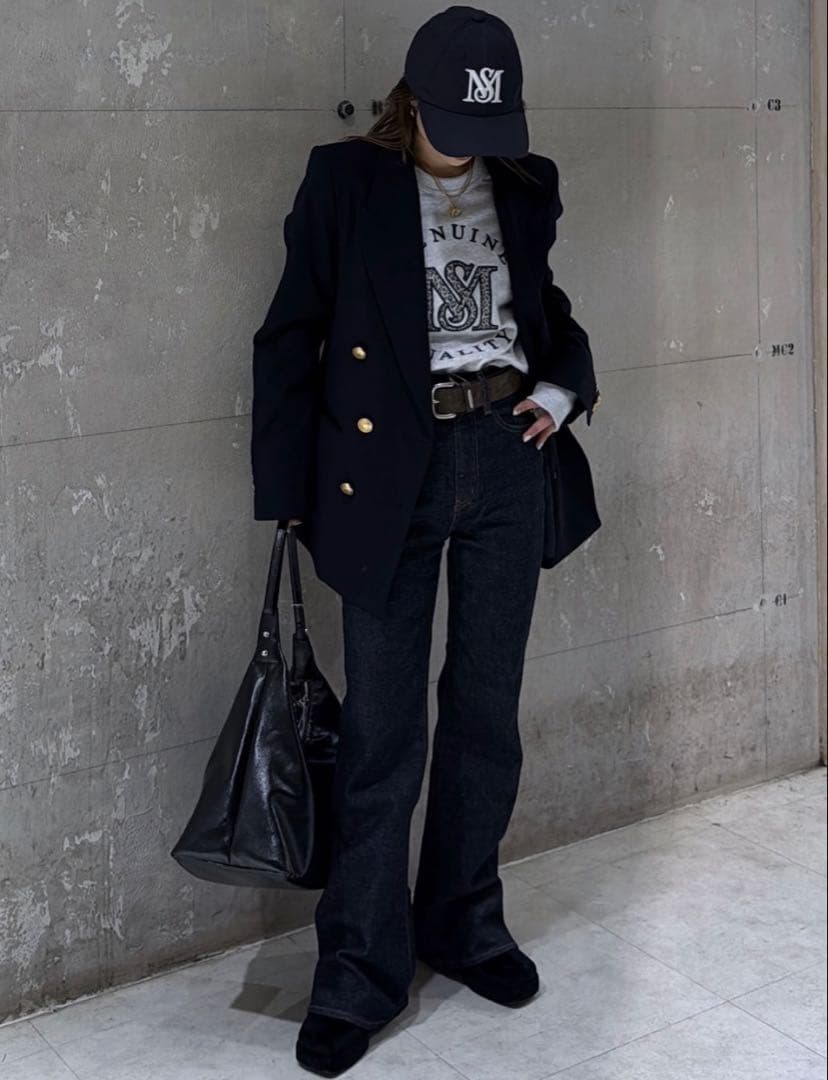新品　新作　moussy DOUBLE BREASTED ジャケット　ネイビー1