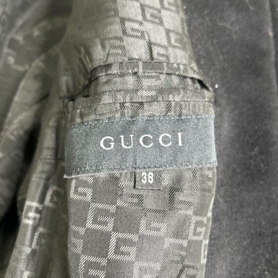 [訳あり]GUCCI /グッチ/カシミヤ混ウールコート 羊革 ゴールド金具　38
