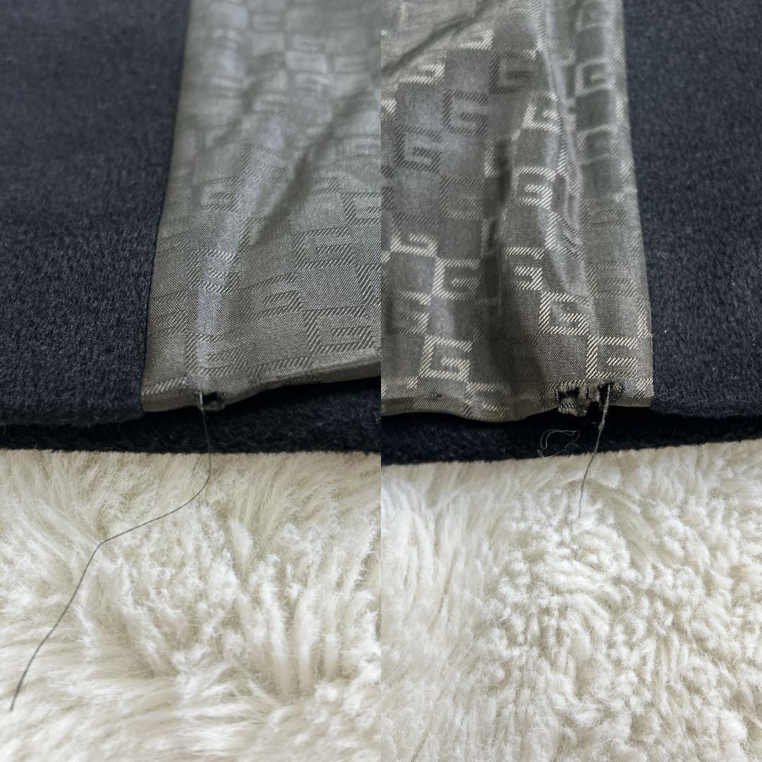 [訳あり]GUCCI /グッチ/カシミヤ混ウールコート 羊革 ゴールド金具　38