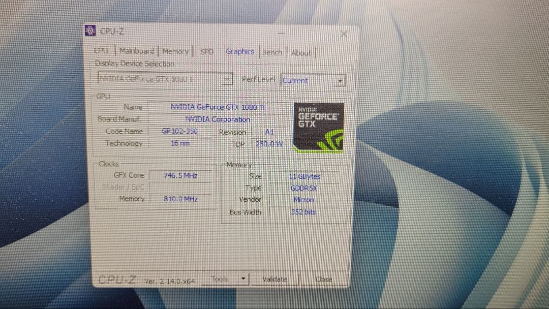 GALAX GEFORCE GTX 1080Ti 11GB グラボ 動作品