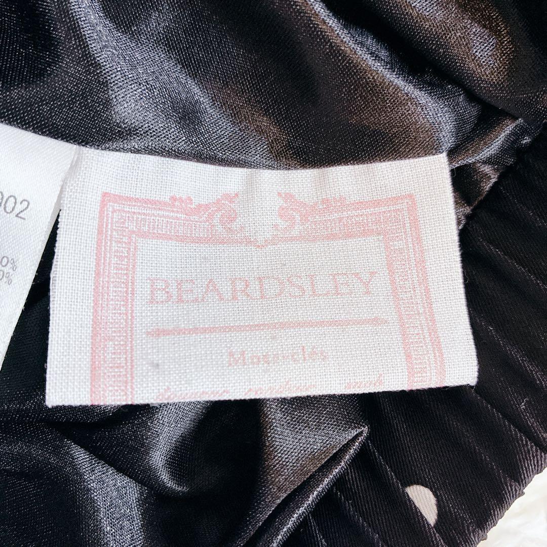 極美品 ビアズリーBEARDSLEY ドット パッチワークロングスカートブラック