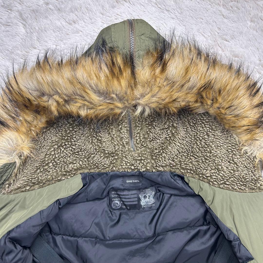 【美品】DIESEL ディーゼル N-2B フライトジャケット 短丈 カーキ M