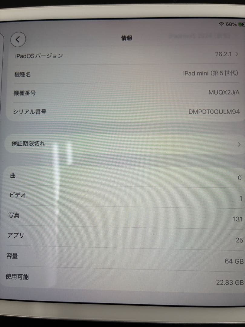 Apple iPad mini (第5世代) 64GB Wi-Fi 動作良好