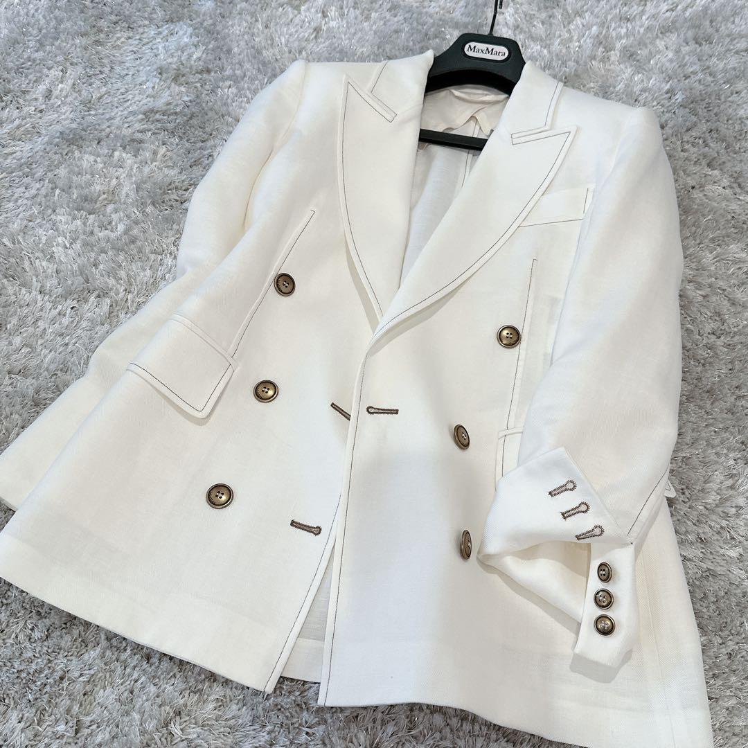 MAXMARA マックスマーラ リネン　テーラード　ジャケット