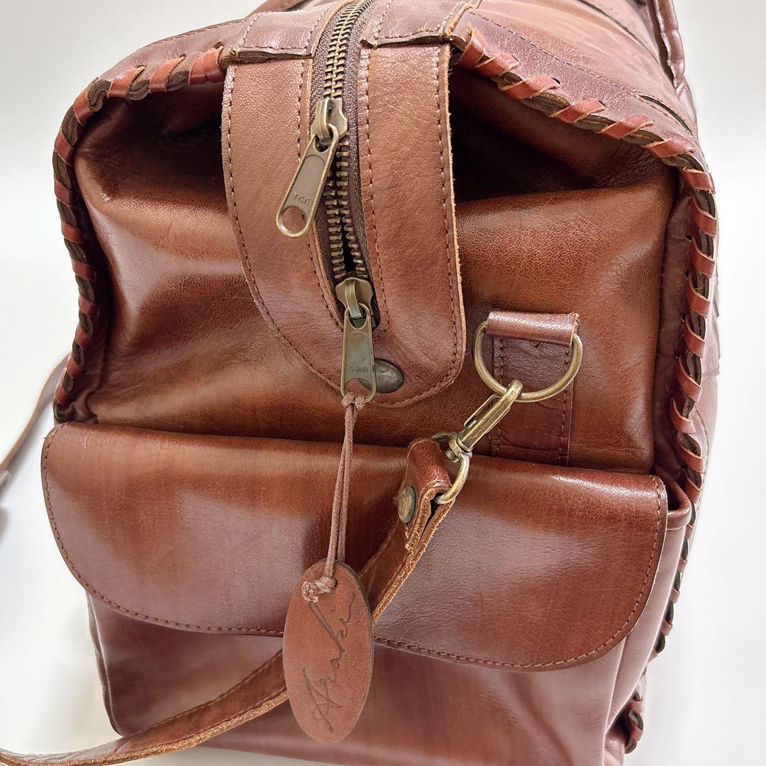 美品 IBIZA 2WAY パッチワーク レザー ボストンバッグ jm365