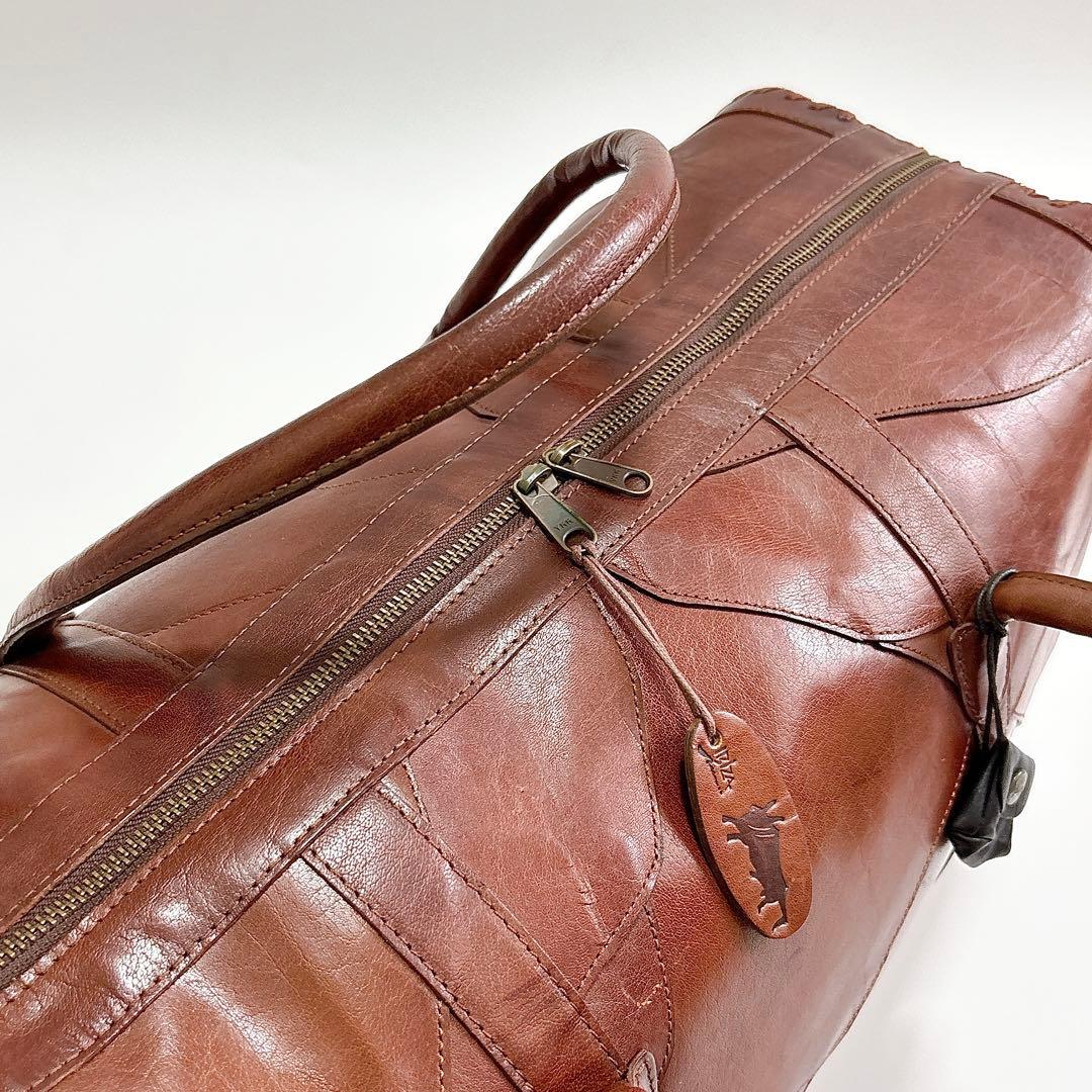 美品 IBIZA 2WAY パッチワーク レザー ボストンバッグ jm365