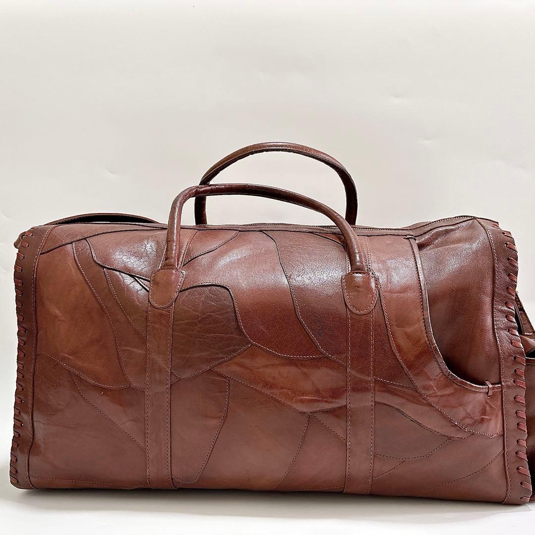 美品 IBIZA 2WAY パッチワーク レザー ボストンバッグ jm365