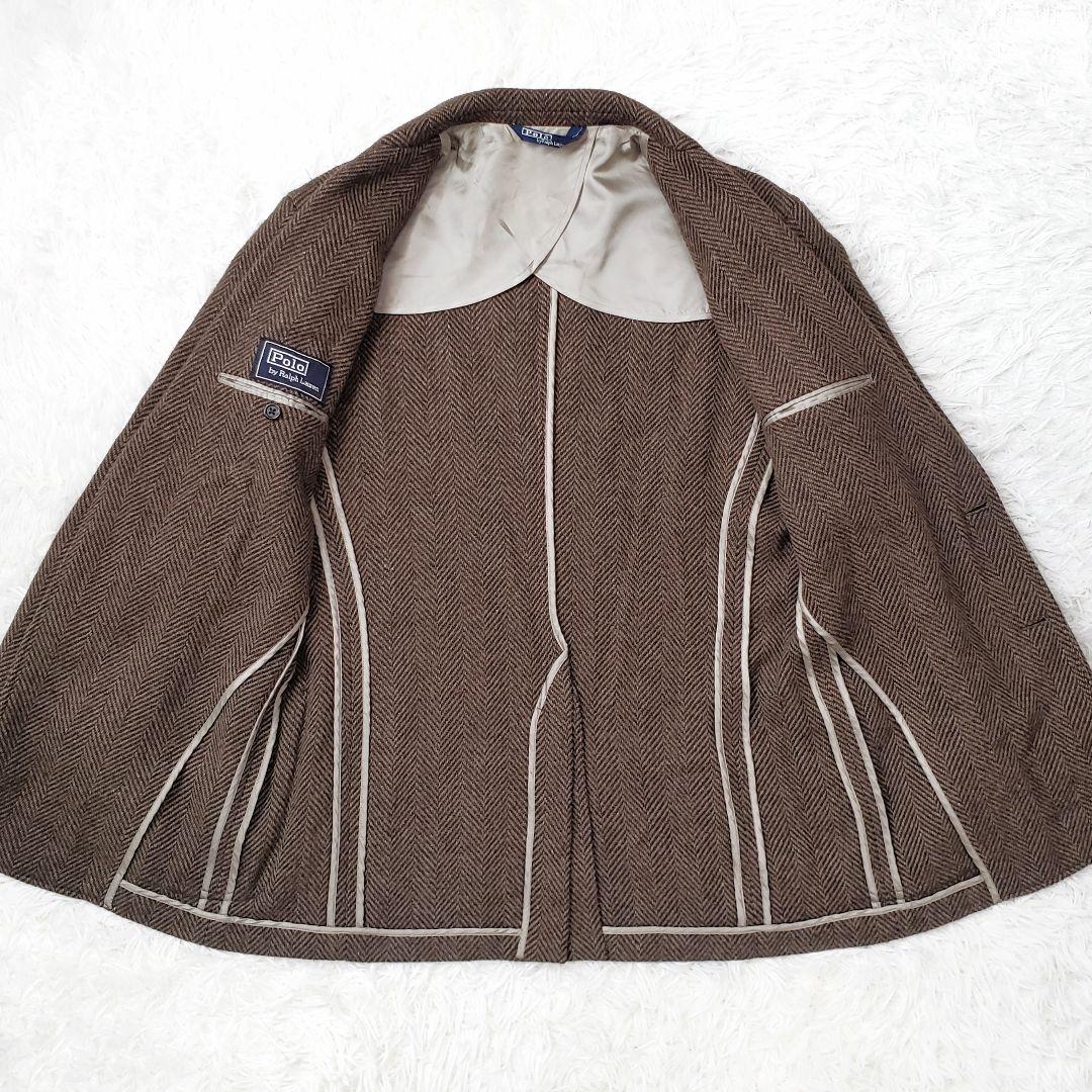 極美品✨ポロラルフローレン ツイードジャケット ヘリンボーン 胡桃釦 ゆったりM