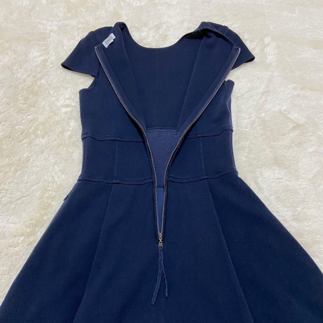 ✨FOXEY ストレッチ Aライン フレア キャプスリーブワンピース L