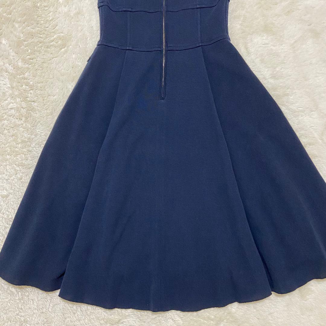 ✨FOXEY ストレッチ Aライン フレア キャプスリーブワンピース L