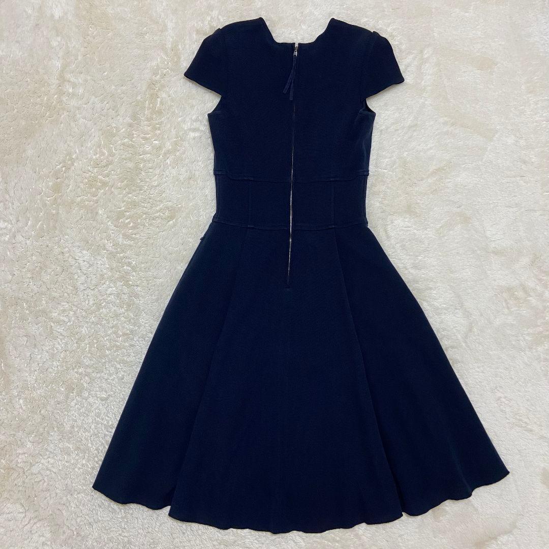 ✨FOXEY ストレッチ Aライン フレア キャプスリーブワンピース L