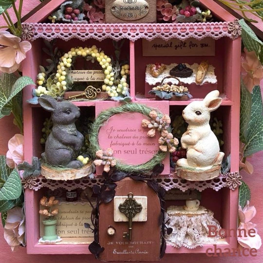 ひな祭りリース　イースター　ドールハウス　飾り　春　ハンドメイド　インテリア　家