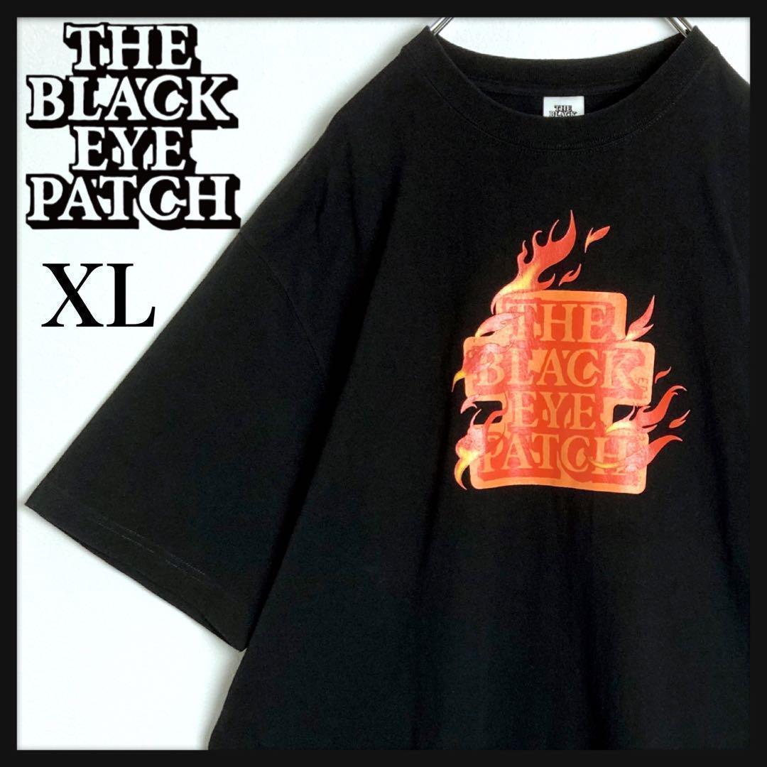 【美品★XL】ブラックアイパッチ ファイヤーロゴ Tシャツ 希少 人気デザイン