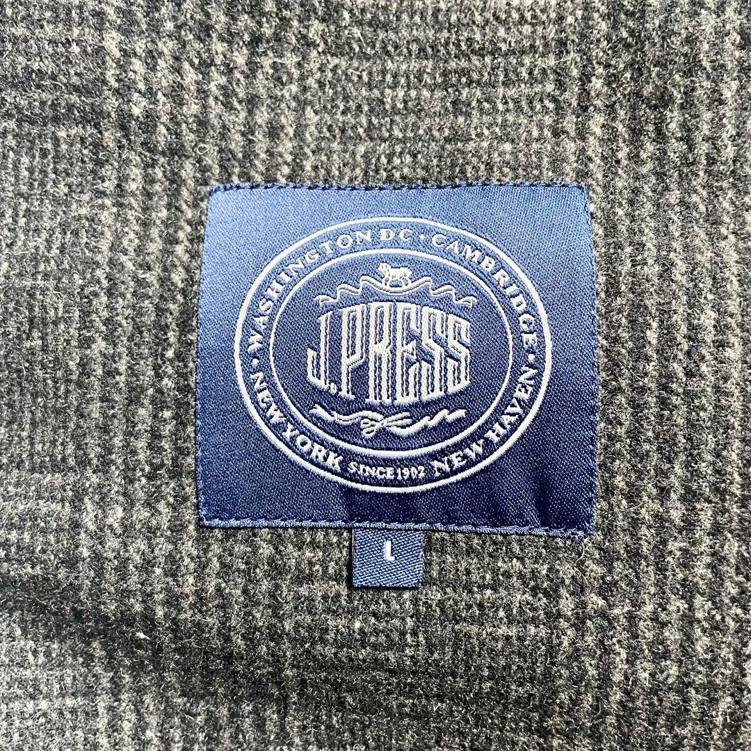 J.PRESS ジェイプレス カシミヤ グレンチェック ダッフルコート L 美品