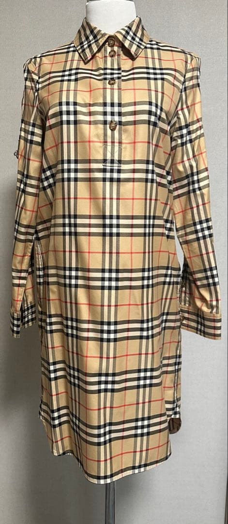 BURBERRY ベージュ チェック柄 シャツワンピース