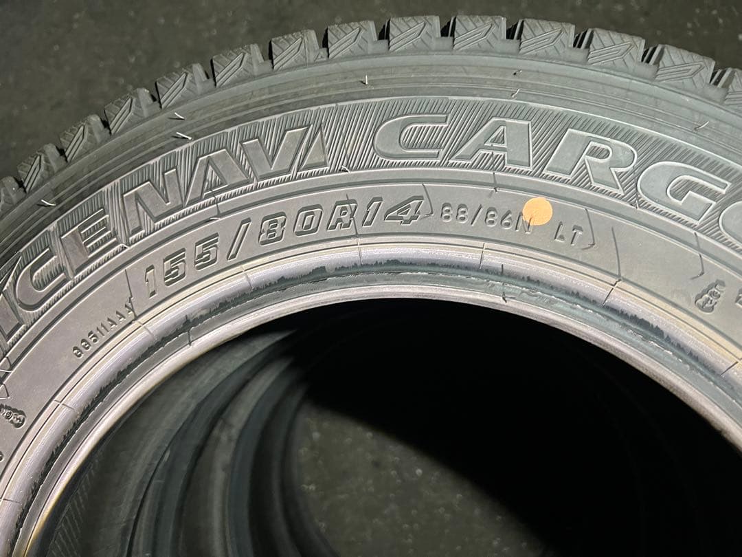 ②バリ溝 2023年製 155/80R14 4本 グッドイヤー スタッドレス