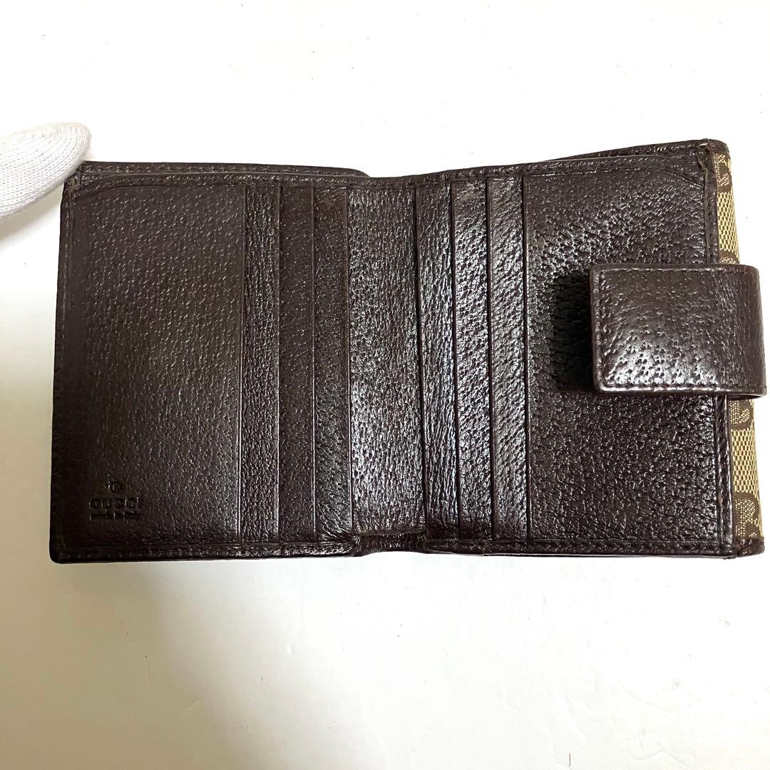 グッチ GGキャンバス コンパクトウォレット Wホック 二つ折り財布