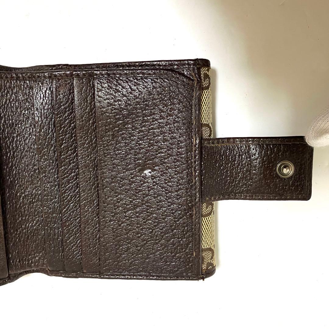 グッチ GGキャンバス コンパクトウォレット Wホック 二つ折り財布