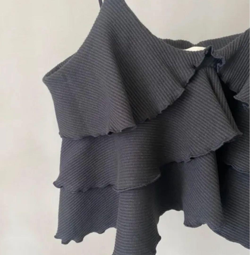 HOWDY rib frill bustier リブフリルビスチェ キャミソール