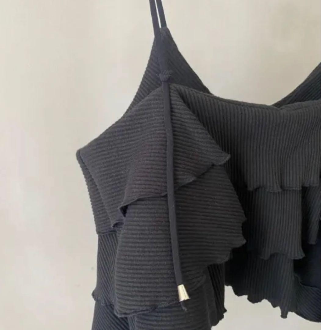 HOWDY rib frill bustier リブフリルビスチェ キャミソール