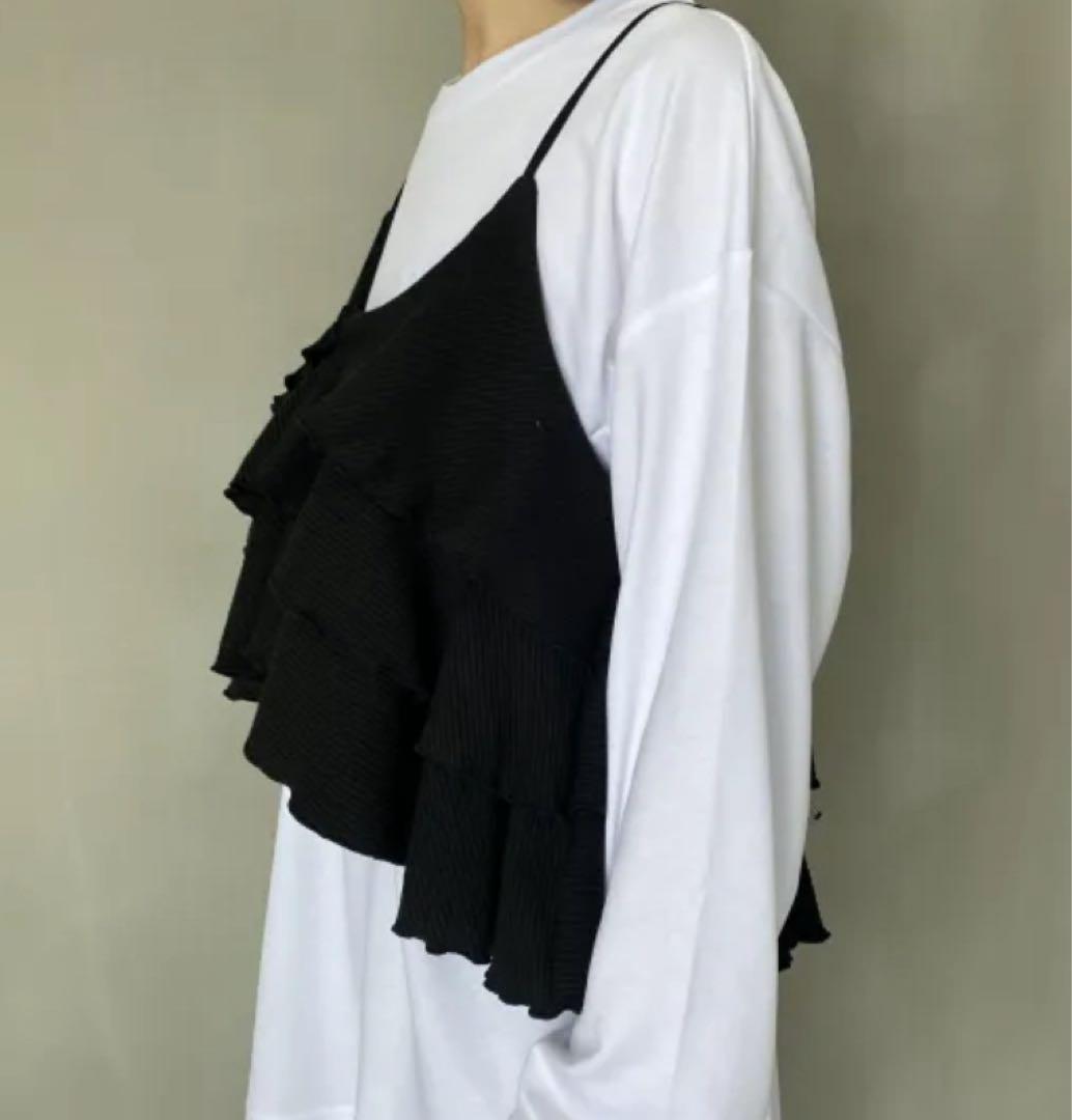 HOWDY rib frill bustier リブフリルビスチェ キャミソール