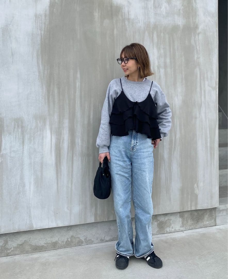 HOWDY rib frill bustier リブフリルビスチェ キャミソール