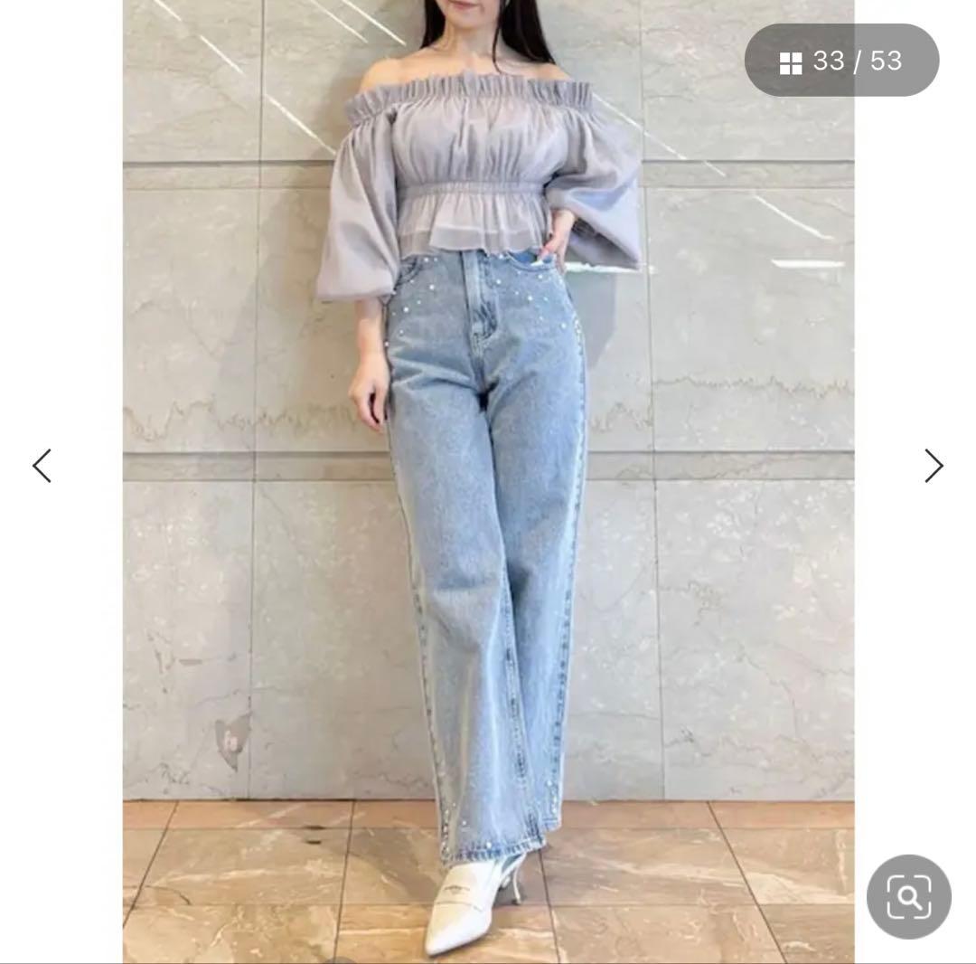 マーキュリーデュオ　パールデニムパンツ