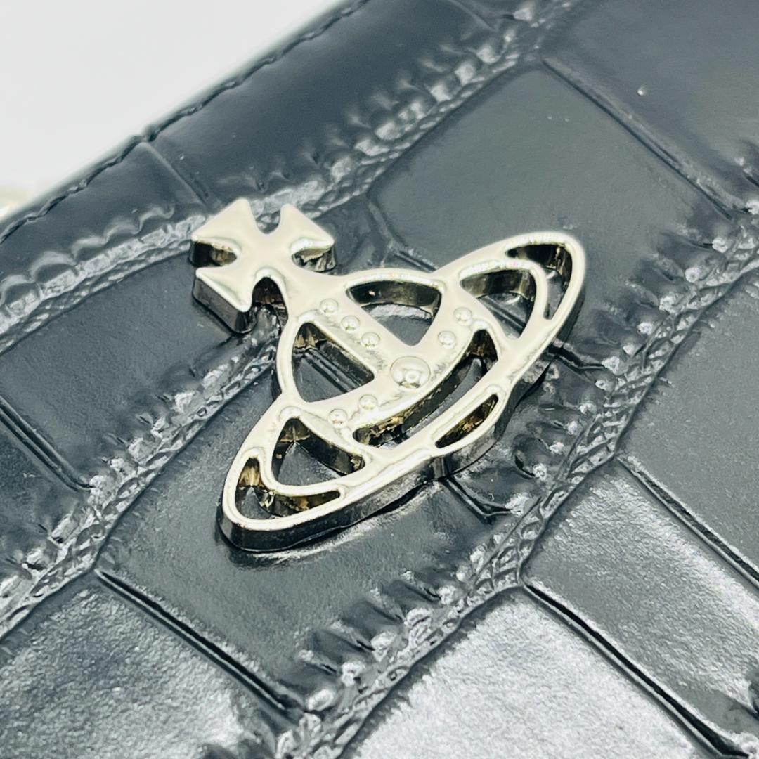 Vivienne Westwood 新品 折財布 黒 定番 ウロコ 人気ワニ風