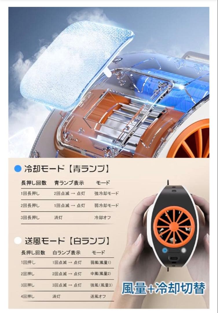 【2点セット】腰掛け扇風機 2025 直冷式 風量3段階 冷却プレート
