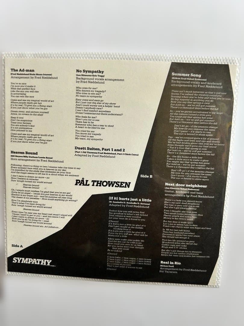 PAL THOWSEN SYMPATHY 1983 帯付/紙ジャケ