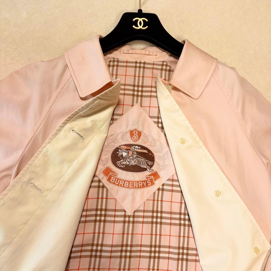 Burberry's ライトピンク ナイロン ステンカラーコート サイズ9