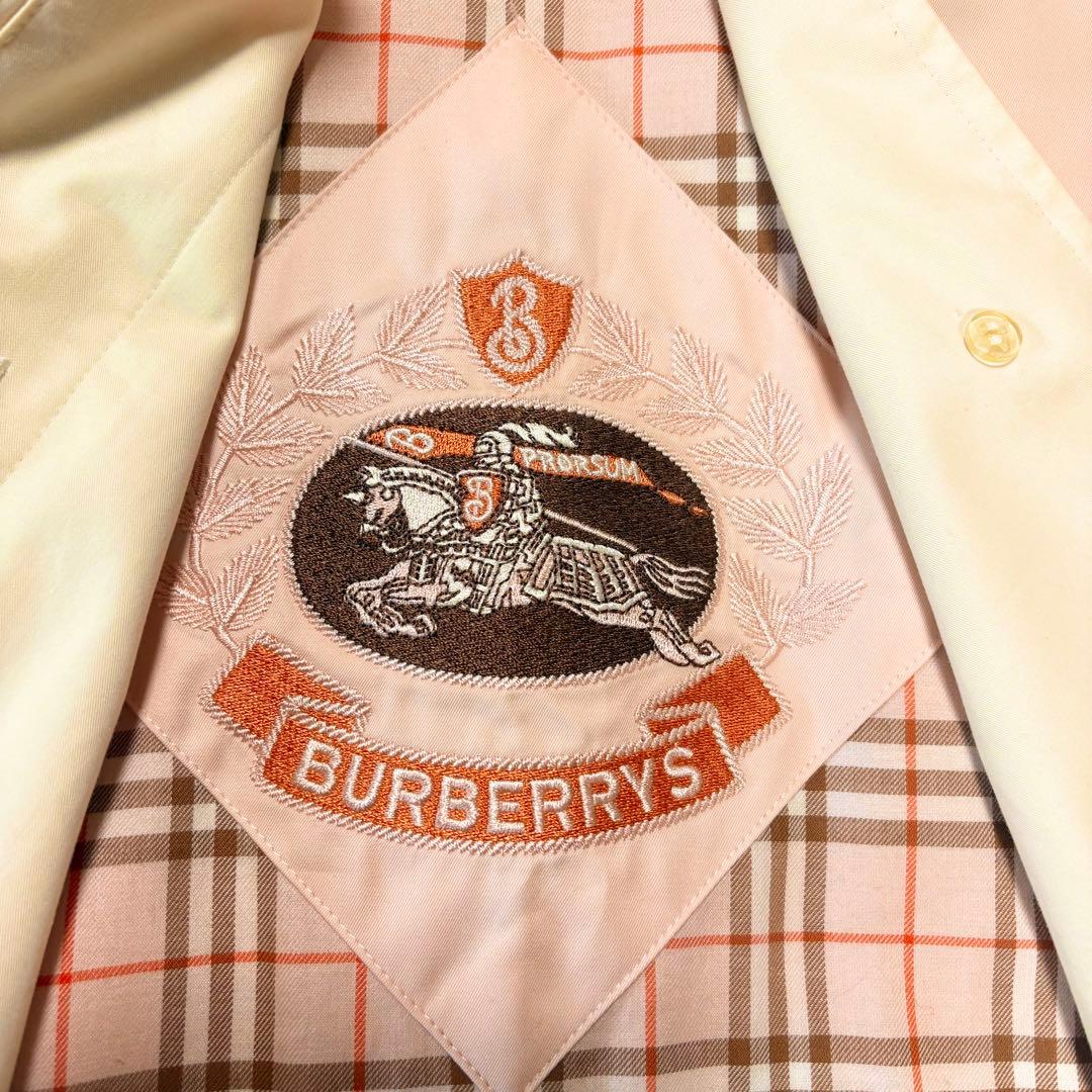 Burberry's ライトピンク ナイロン ステンカラーコート サイズ9