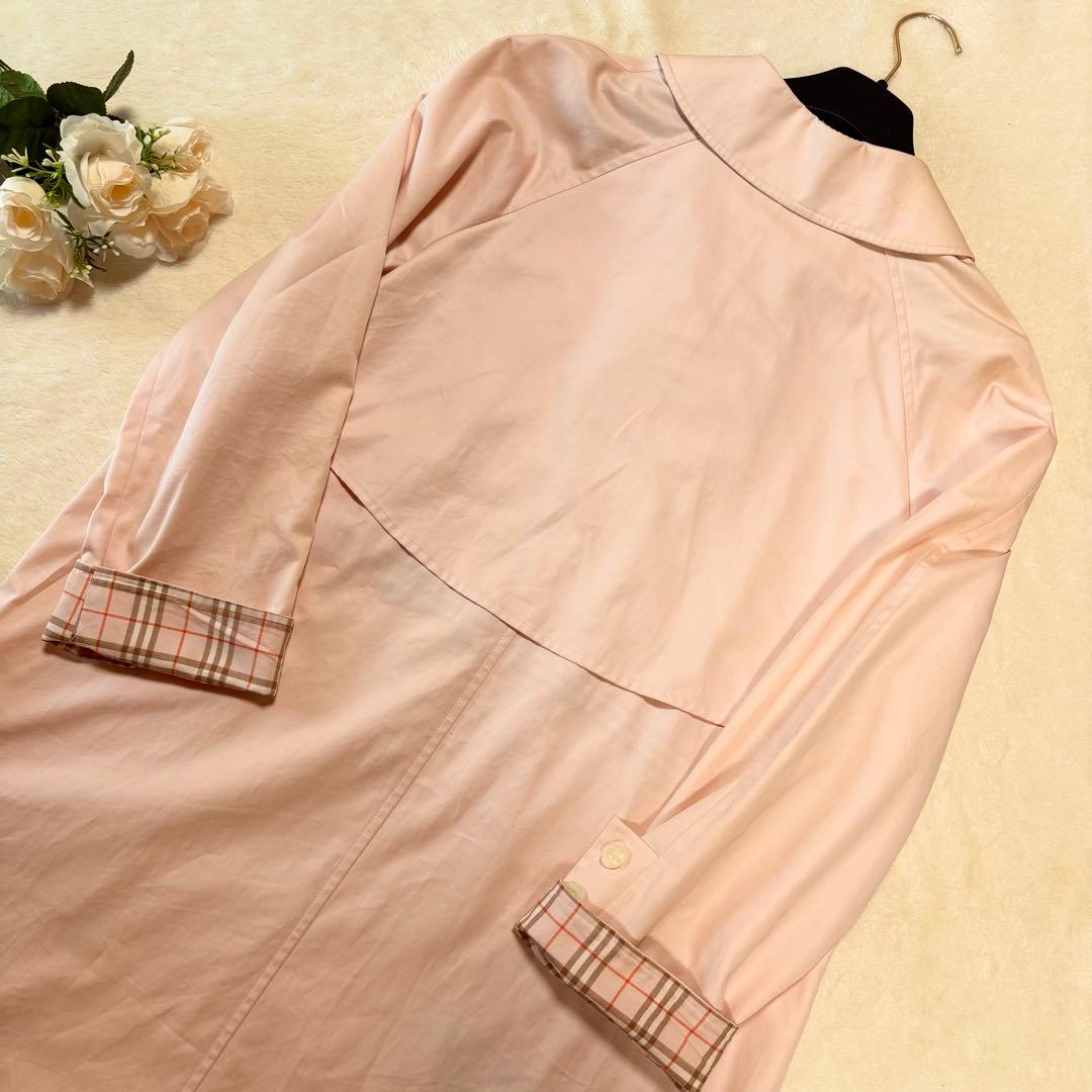 Burberry's ライトピンク ナイロン ステンカラーコート サイズ9