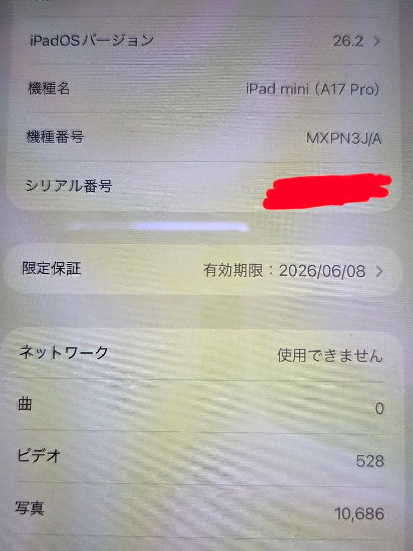 iPad本体 Apple iPad mini A17Pro Cellular128gb